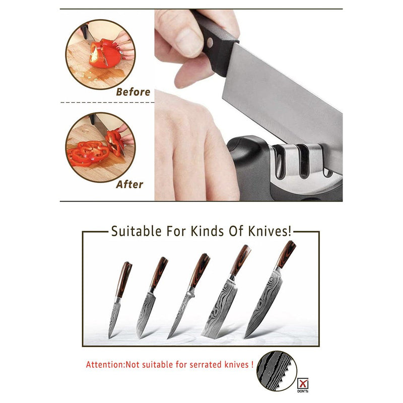 3 Stages Professional Knife Sharpener For Every Kitchen Enthusiast